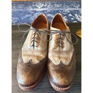 Bed Stu Lita Channing Distressed Tan & Brown Oxford Shoes Sz. 12